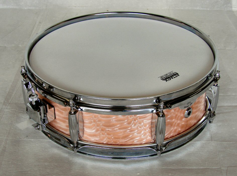 14"X4" 10ply Serpintine Peach Snare Drum